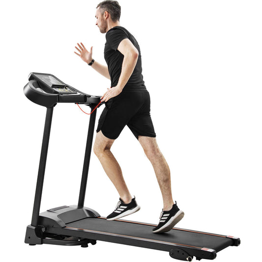 Compact Easy Folding Treadmill with Audio Speakers and Incline Adjuster