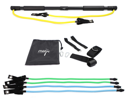 Portable Exercise Bar with Resistance Bands – Full Body Home Workout System