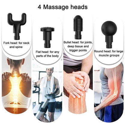 30-Speed Handheld Massager with 6 Interchangeable Heads – Premium Muscle Recovery